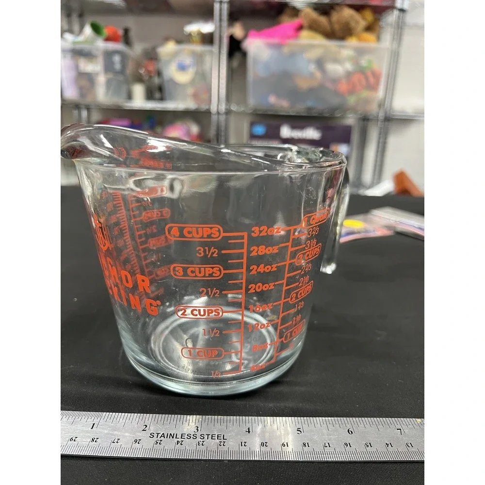 Anchor Hocking 4cup/32oz Glass‎ Measuring Cup Red Lettering 1 Quart